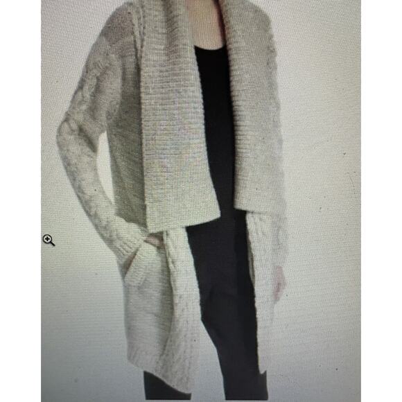 YIGAL AZROUEL Chunky Knit Merino Draped Front Cardi Sweater Women S OVERSIZE - Picture 1 of 15